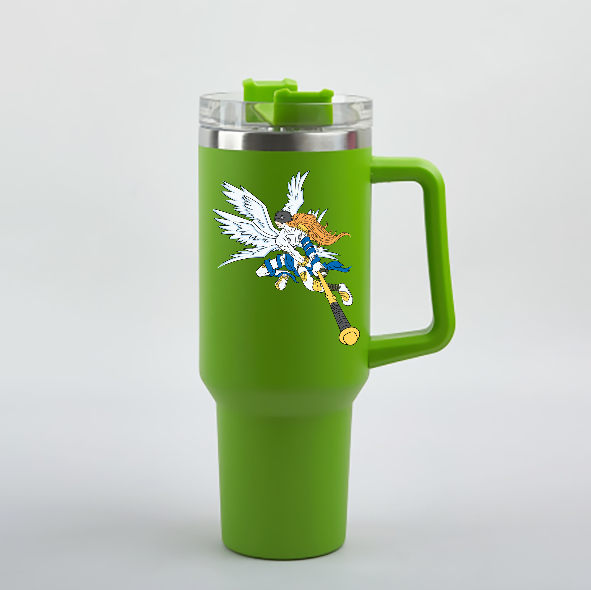 （画像用） Digimon デジタルモンスター/デジモン 1200mL車用タンブラー - クリスタルステッカー（プラスチックストロー付き）